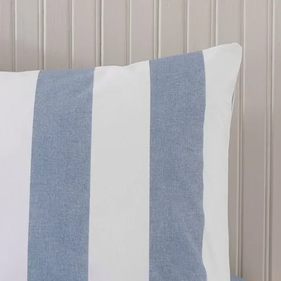 Striped Duvet Cover Set - Blue, Cotton