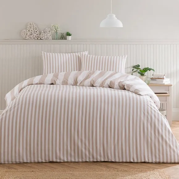 Striped Duvet Cover Set - Natural, Cotton