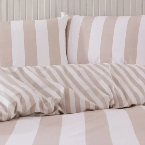 Striped Duvet Cover Set - Natural, Cotton