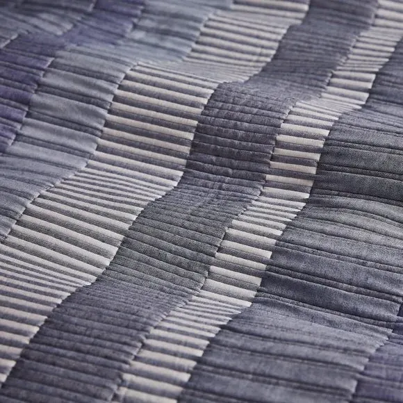 Striped Duvet Cover Set - Navy, Polyester