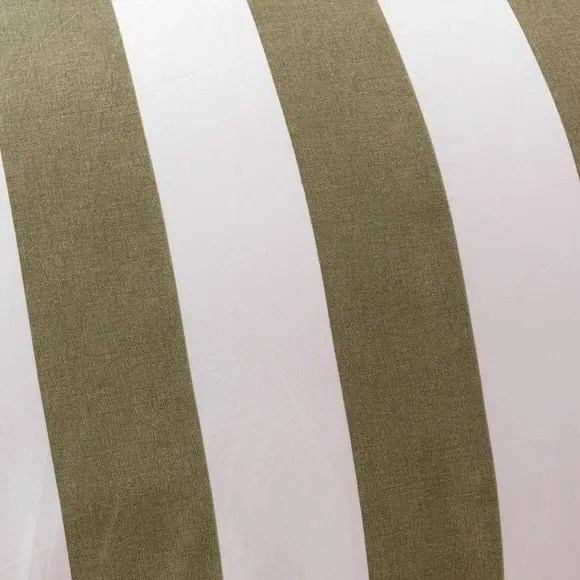 Striped Duvet Cover Set - Olive, Cotton