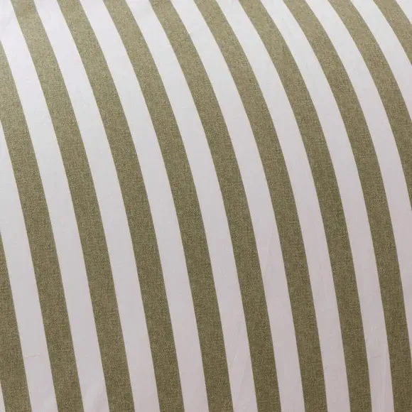 Striped Duvet Cover Set - Olive, Cotton
