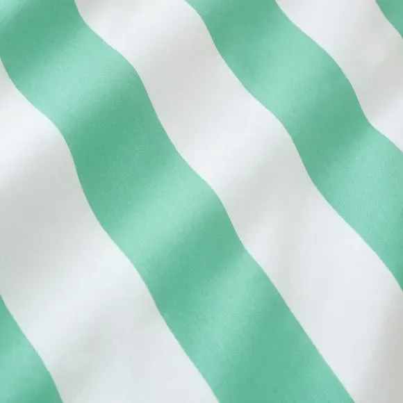 Striped Duvet Cover Set with Frills - Green, Cotton