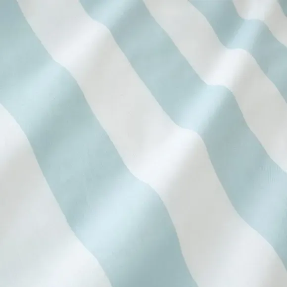 Striped Duvet Cover Set with Frills - Green, Cotton