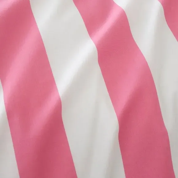 Striped Duvet Cover Set with Frills - Pink, Cotton