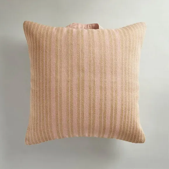 Striped Floor Cushion - Pink, Jute Cotton