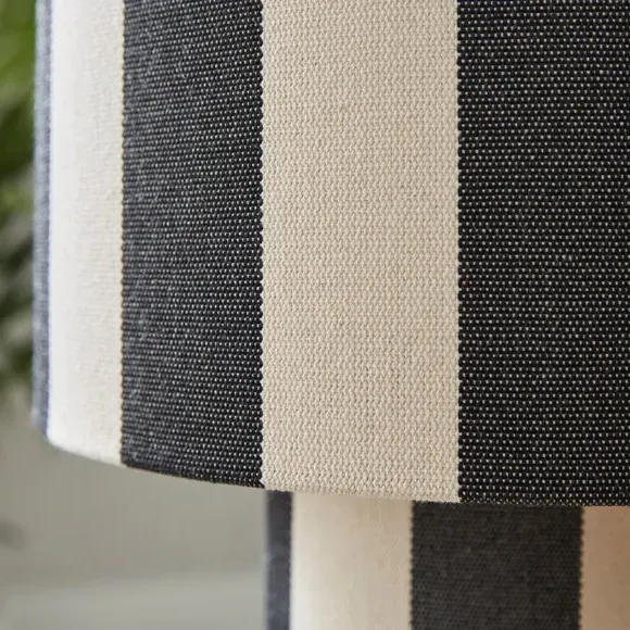 Striped Floor Lamp - Black, Polyester