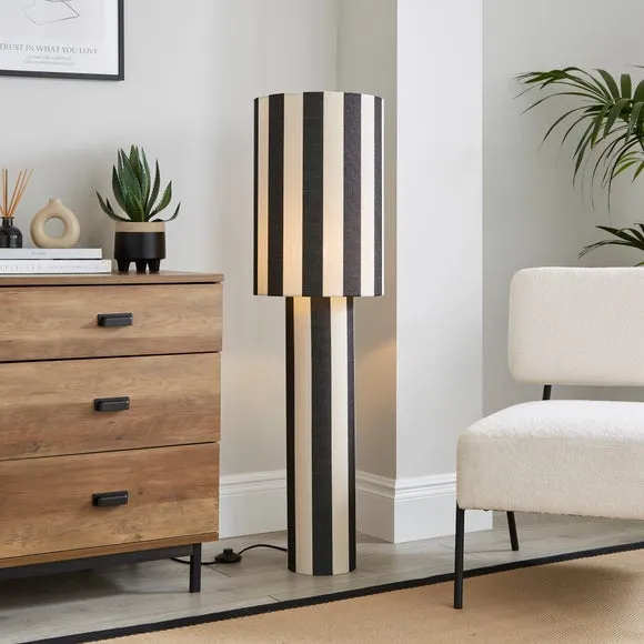 Striped Floor Lamp - Black, Polyester image