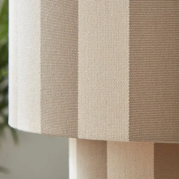 Striped Floor Lamp - Natural, Polyester