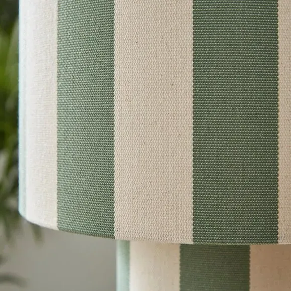 Striped Floor Lamp - Olive, Polyester