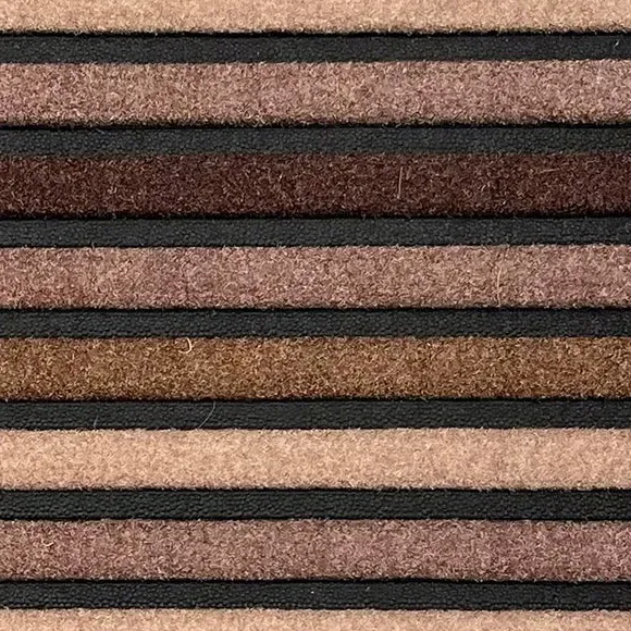 Striped Outdoor Doormat - Brown, Nylon