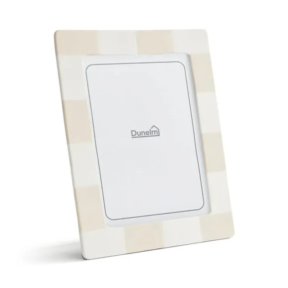 Striped Photo Frame - Cream, Ceramic