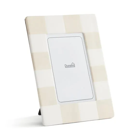 Striped Photo Frame - Cream, Ceramic