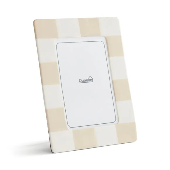 Striped Photo Frame - Cream, Ceramic