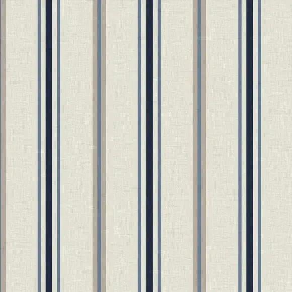 Striped Roman Blind Made to Measure - Navy, Cotton