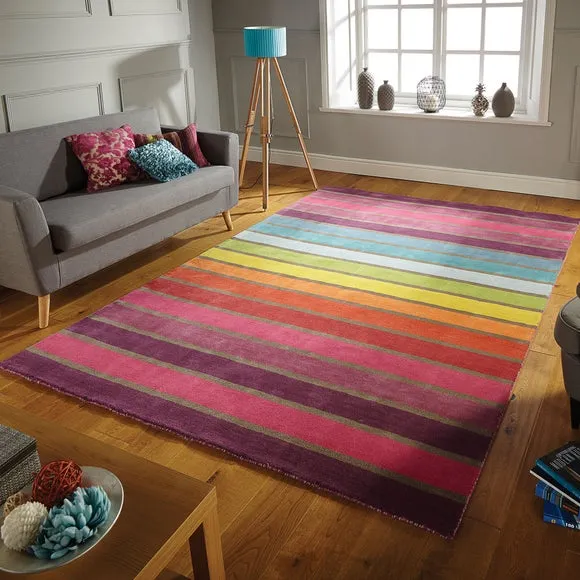 Striped Rug - Multicoloured, Wool image