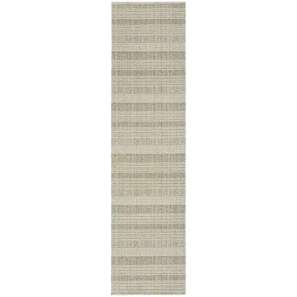 Striped Runner Rug Machine Washable - Green