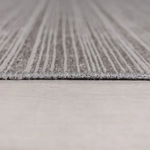Striped Runner Rug Machine Washable - Grey
