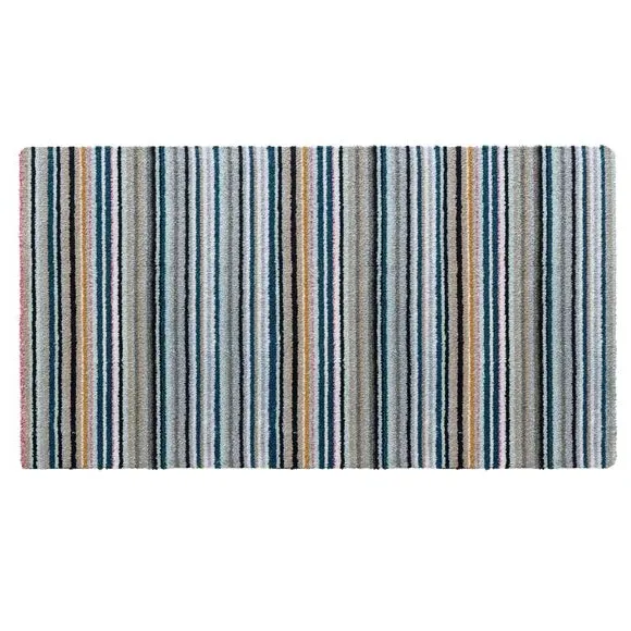 Striped Runner Rug Washable - Blue, Cotton