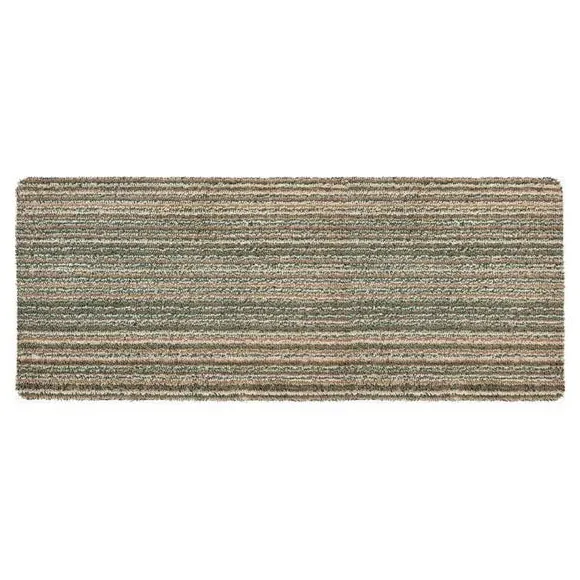 Striped Runner Rug Washable - Green, Cotton