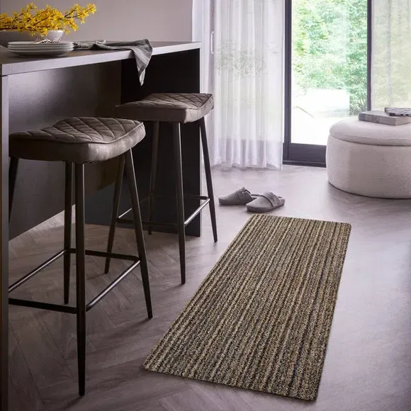 Striped Runner Rug Washable - Natural, Cotton