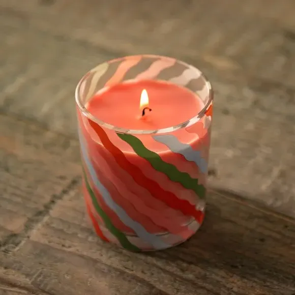 Striped Scented Candle - Multicolor, Glass