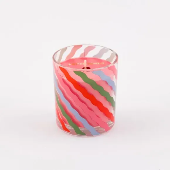 Striped Scented Candle - Multicolor, Glass