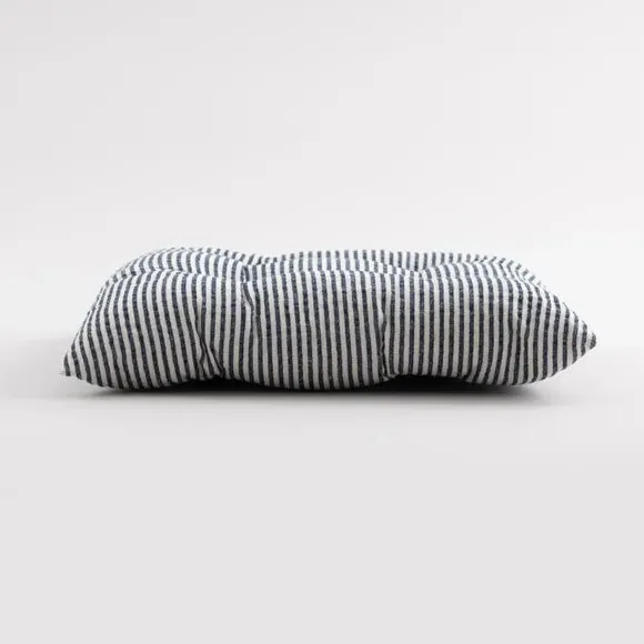 Striped Seat Pad with Ties - Navy, Cotton
