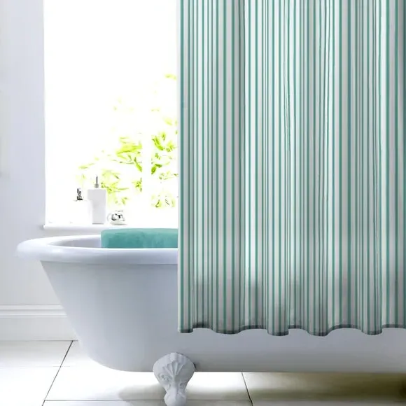 Striped Shower Curtain - Aqua, Polyester image