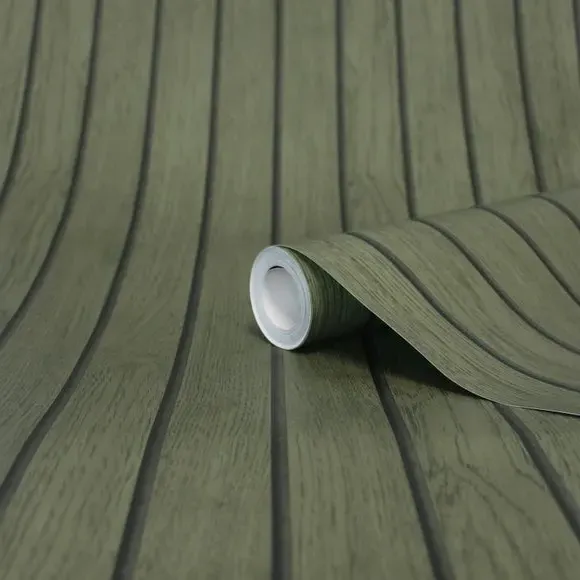 Striped Slat Panel Wallpaper - Green