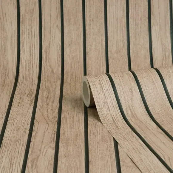 Striped Slat Panel Wallpaper - Natural