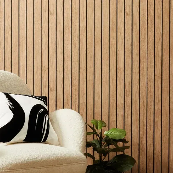 Striped Slat Panel Wallpaper - Natural