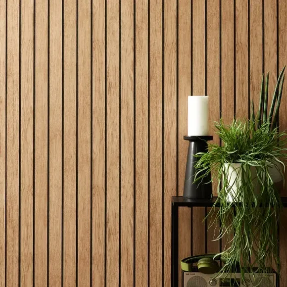 Striped Slat Panel Wallpaper - Natural