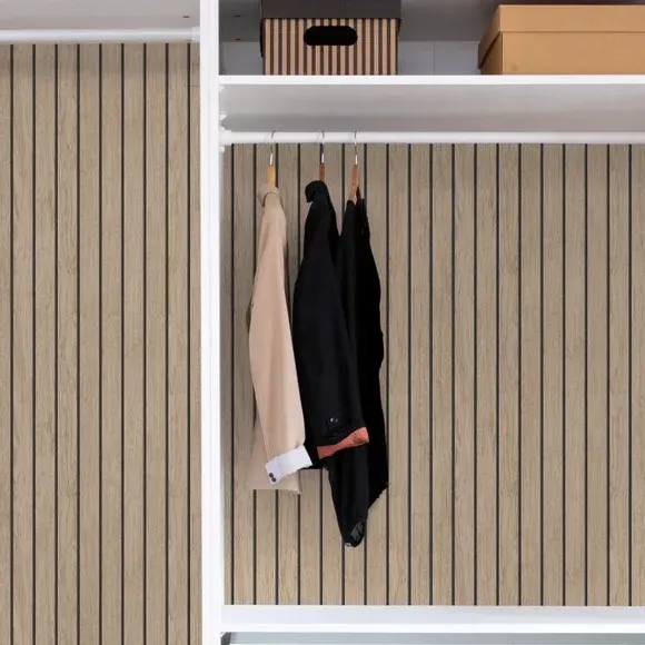 Striped Slat Panel Wallpaper - Natural