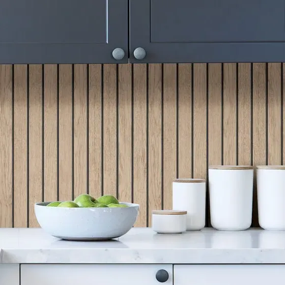 Striped Slat Panel Wallpaper - Natural