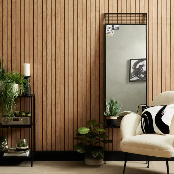 Striped Slat Panel Wallpaper - Natural