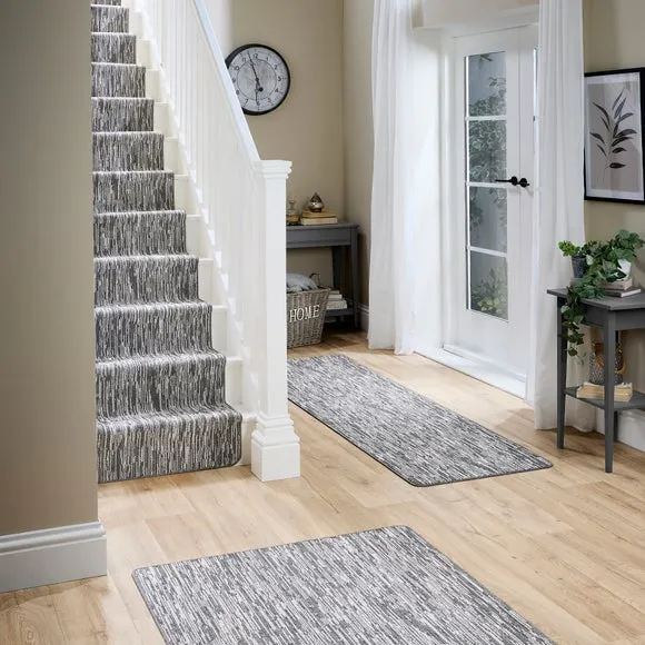 Striped Stair Runner with Anti-Slip - Grey image