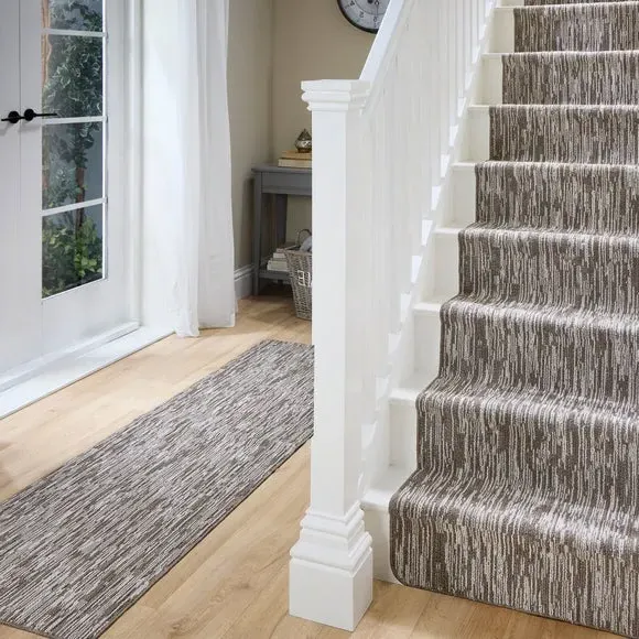 Striped Stair Runner with Anti-Slip - Natural