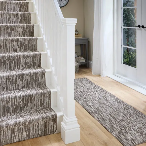 Striped Stair Runner with Anti-Slip - Natural