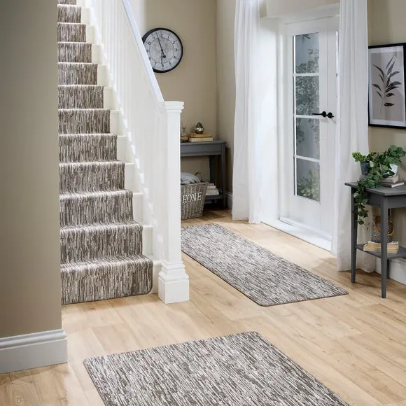 Striped Stair Runner with Anti-Slip - Natural