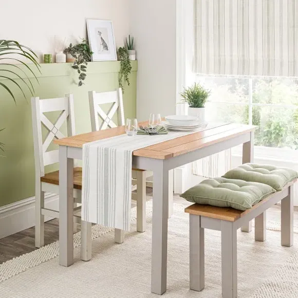 Striped Table Runner - Sage, Woven Fabric image