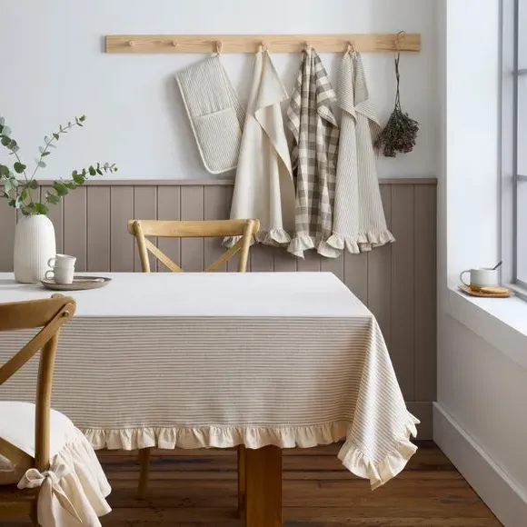 Striped Tablecloth - Natural, Cotton