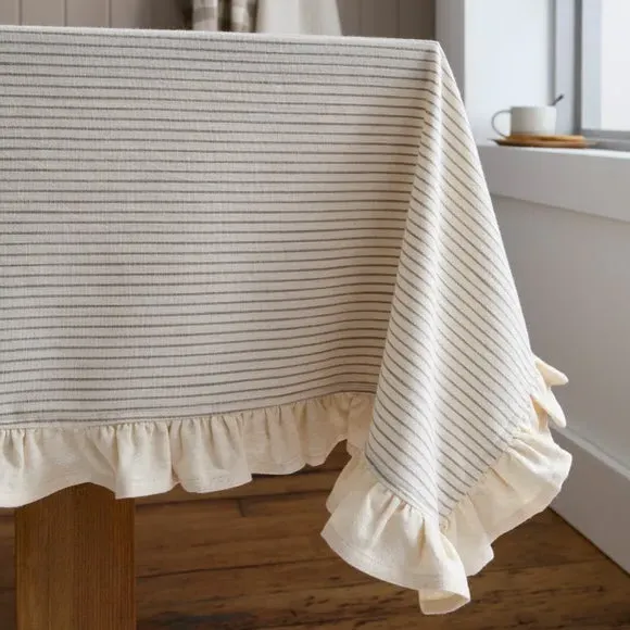 Striped Tablecloth - Natural, Cotton