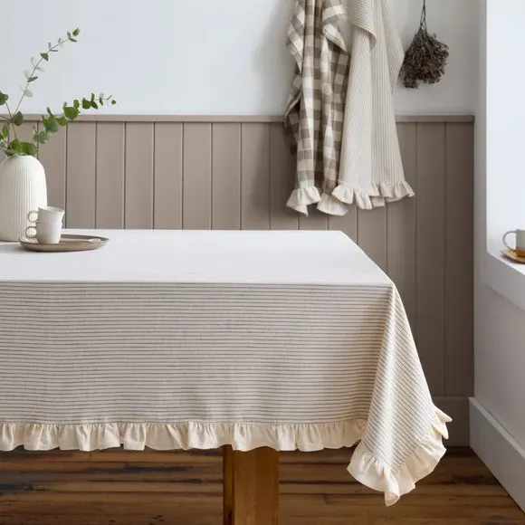 Striped Tablecloth - Natural, Cotton image