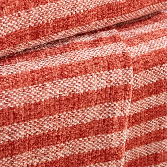 Striped Throw Blanket with Tassels - Terracotta