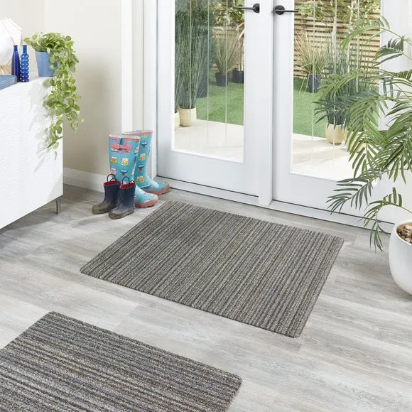 Striped Utility Mat Washable - Blue, Cotton image
