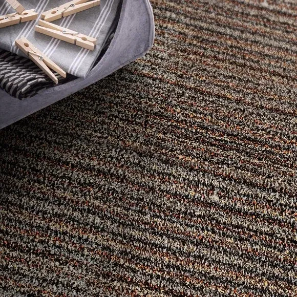 Striped Utility Mat Washable - Grey, Cotton