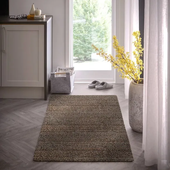 Striped Utility Mat Washable - Grey, Cotton
