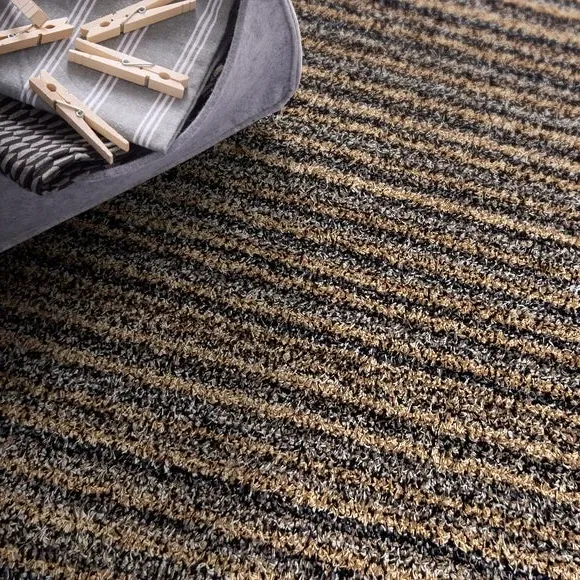 Striped Utility Mat Washable - Natural, Cotton