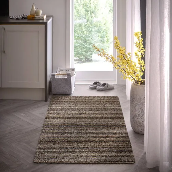 Striped Utility Mat Washable - Natural, Cotton